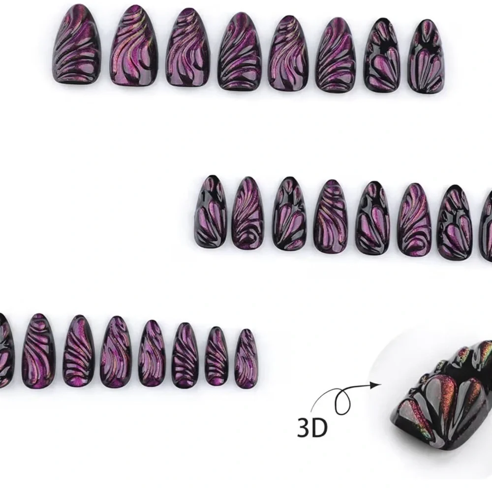Purple 3D Design Press On Nails NWT